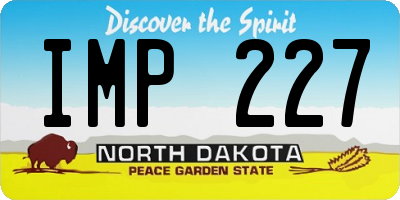 ND license plate IMP227