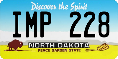 ND license plate IMP228