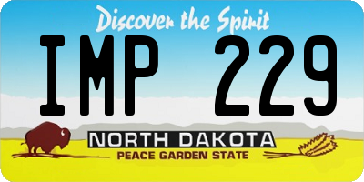 ND license plate IMP229