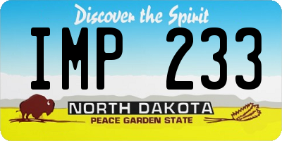 ND license plate IMP233