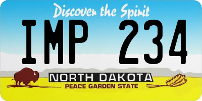 ND license plate IMP234