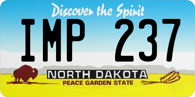 ND license plate IMP237