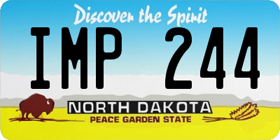 ND license plate IMP244