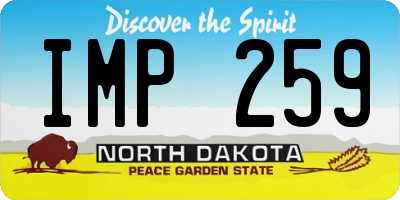 ND license plate IMP259