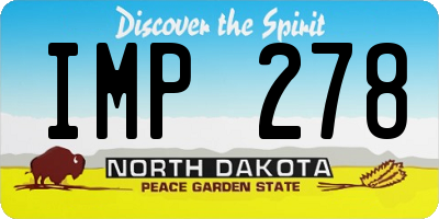 ND license plate IMP278