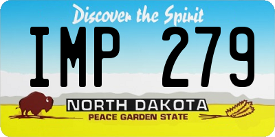 ND license plate IMP279