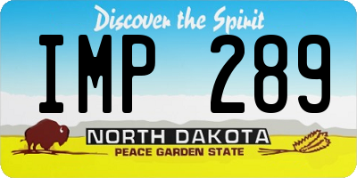 ND license plate IMP289