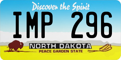 ND license plate IMP296