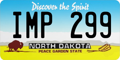 ND license plate IMP299