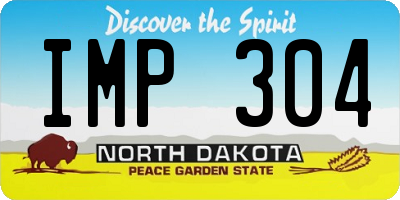 ND license plate IMP304