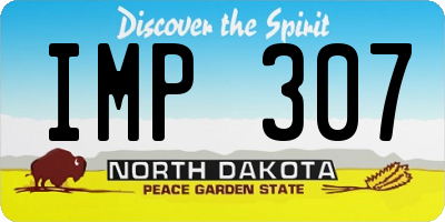 ND license plate IMP307