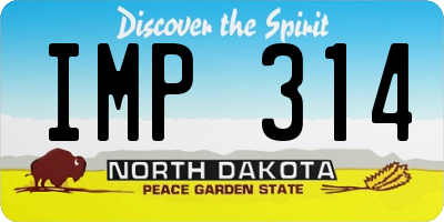 ND license plate IMP314