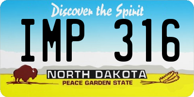 ND license plate IMP316