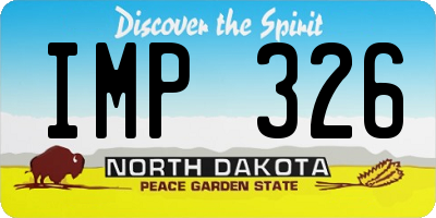 ND license plate IMP326