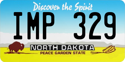 ND license plate IMP329