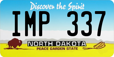 ND license plate IMP337