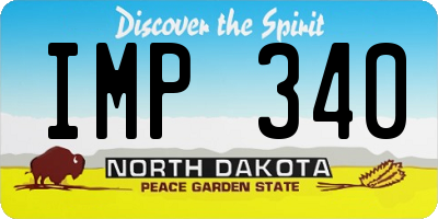 ND license plate IMP340