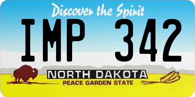 ND license plate IMP342