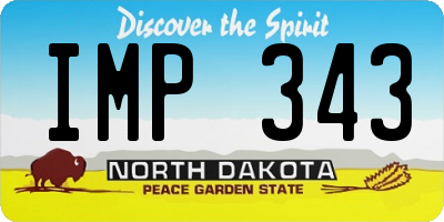 ND license plate IMP343