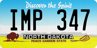 ND license plate IMP347