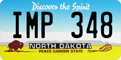 ND license plate IMP348