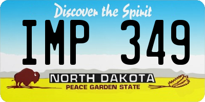 ND license plate IMP349