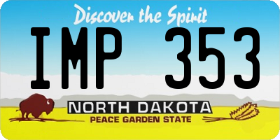 ND license plate IMP353
