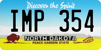 ND license plate IMP354