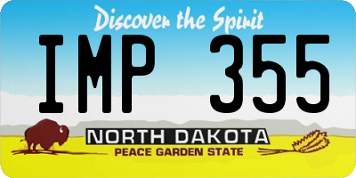 ND license plate IMP355
