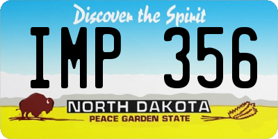 ND license plate IMP356