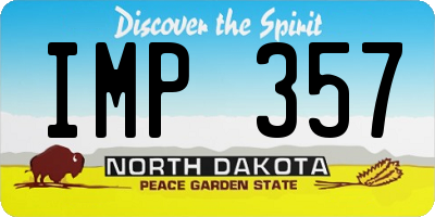 ND license plate IMP357