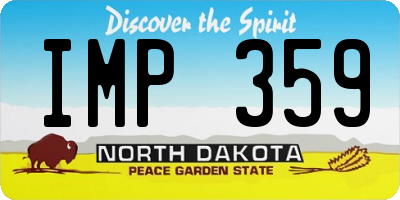 ND license plate IMP359