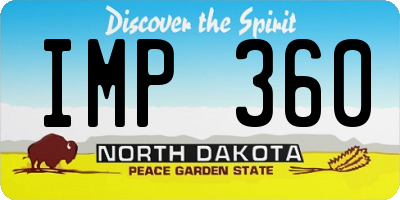 ND license plate IMP360