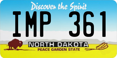 ND license plate IMP361