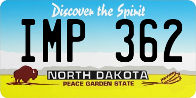 ND license plate IMP362