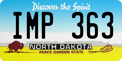 ND license plate IMP363
