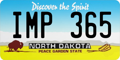 ND license plate IMP365