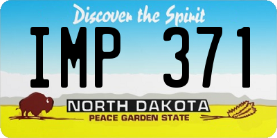 ND license plate IMP371