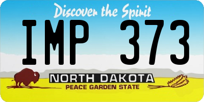 ND license plate IMP373