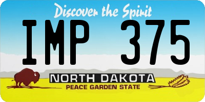 ND license plate IMP375