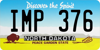 ND license plate IMP376