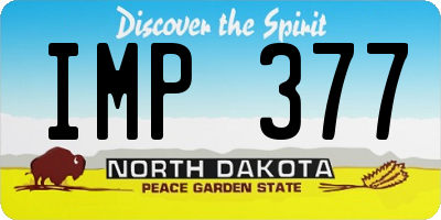 ND license plate IMP377