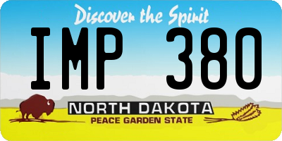 ND license plate IMP380
