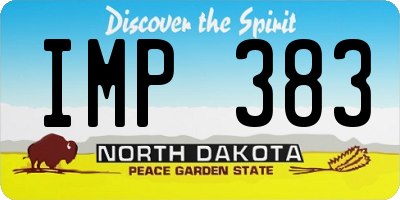 ND license plate IMP383