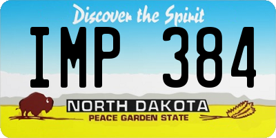 ND license plate IMP384