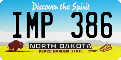 ND license plate IMP386