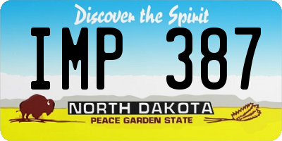 ND license plate IMP387