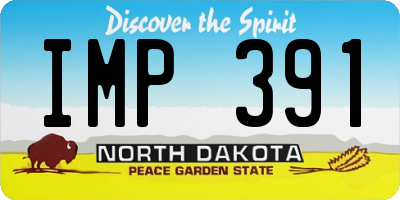 ND license plate IMP391