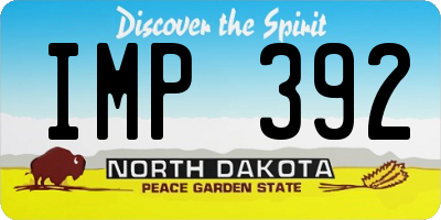 ND license plate IMP392
