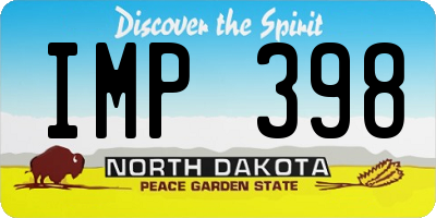 ND license plate IMP398
